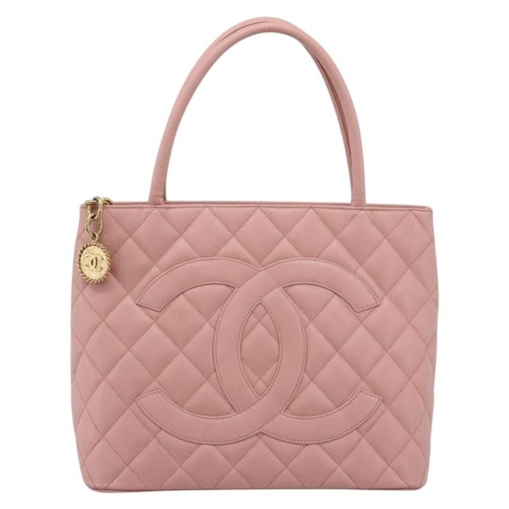 Chanel Medallion Quilted Caviar Pink Leather Tote Bag Bag